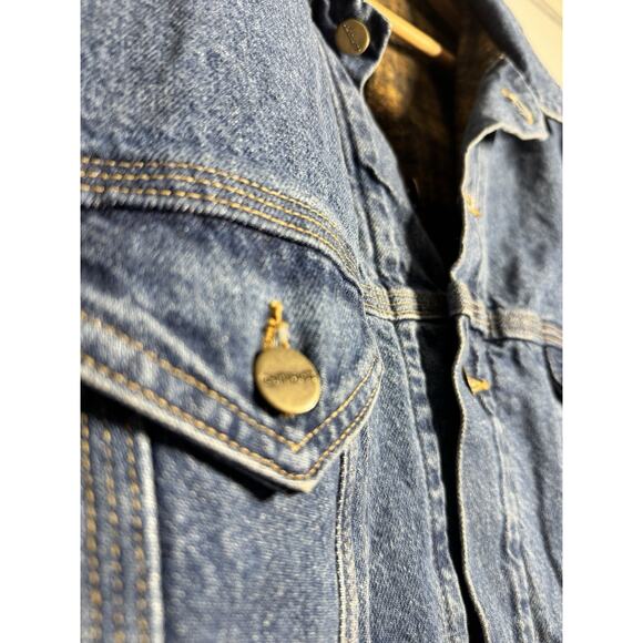 VTG Carhartt Union Made Detroit USA Gold&Brown Blanket Lined Jean Jacket Sz XXL - Picture 3 of 10